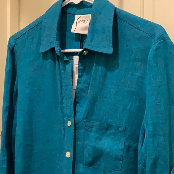 FINLEY 100% linen shirt dress. NWT - Picture 14 of 16